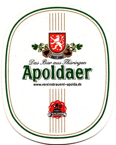 apolda ap-th apoldaer oval l o & u 1-5a (230-das bier aus-u rotes logo)